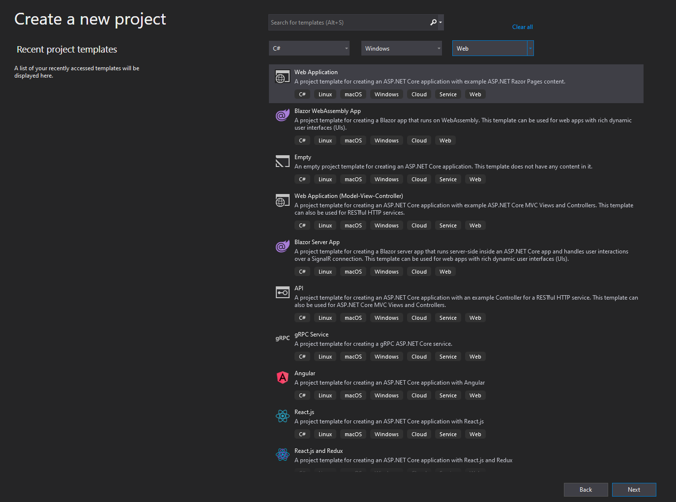 GUI Not Showing NET Core Web